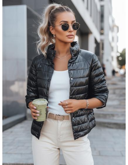 Női fordítható steppelt kabát FLORIS fekete