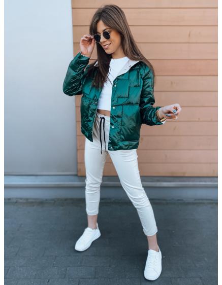 Dámská oboustranná prošívaná bunda NATINA tmavě zelená