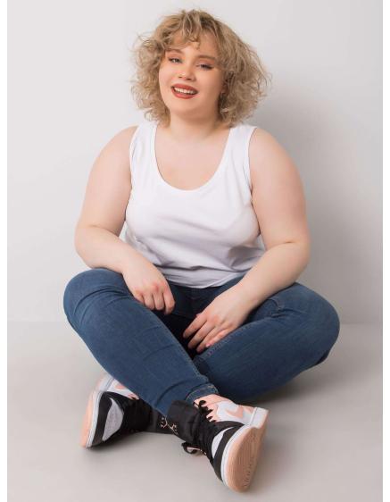 Dámsky dlhý top plus size KEYLA white