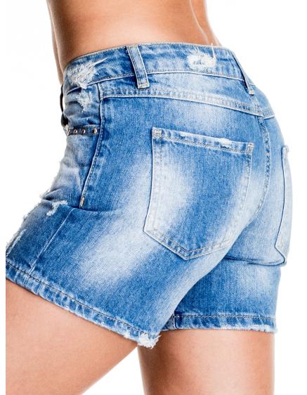 Dámské šortky džínové s kamínky CONNIE modré  