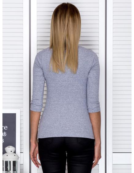 Női blúz dekoratív gyűrűkkel LOLA világos szürke