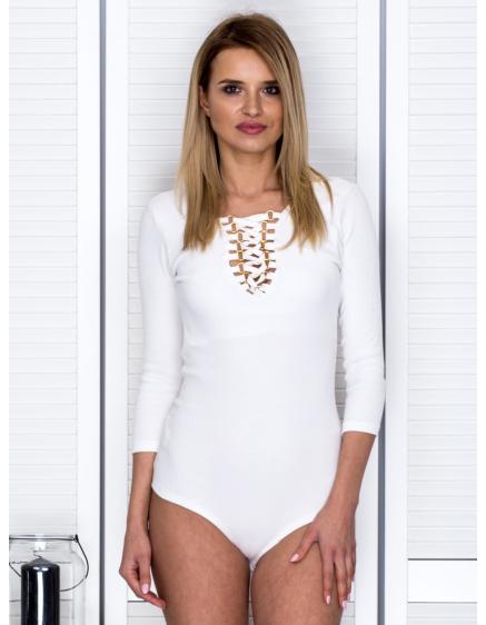 Női fűzős bodysuit ROTA ekrü színű
