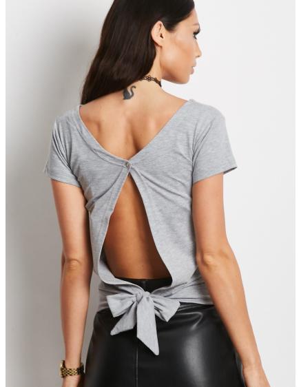 Dámské tričko se zavazováním na zádech LOSS světle šedé 