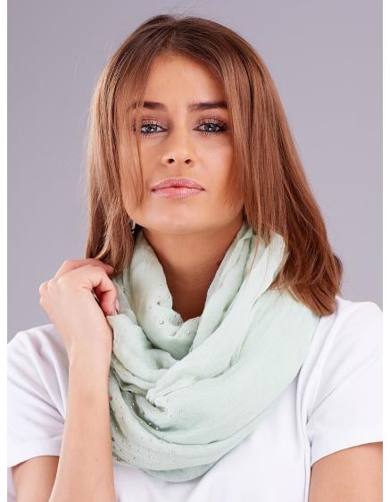 Női sál strasszokkal virágos KOLTEN zöld