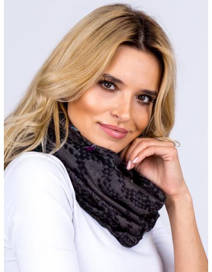 Dámska vzorovaná šatka TREY grafitová a čierna