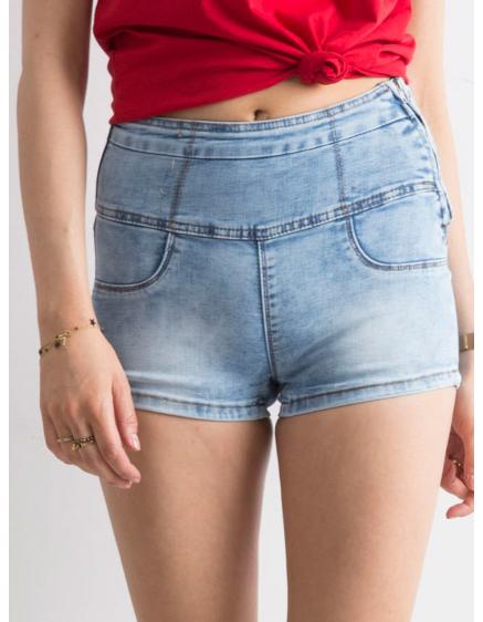 Dámské šortky džínové s vysokým pasem TEGA modré 