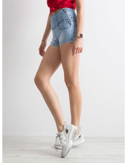 Dámské šortky džínové s vysokým pasem TEGA modré 