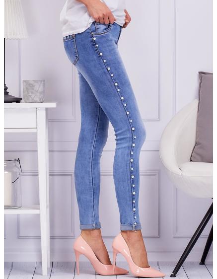 Női farmer gyöngyökkel PEARL kék