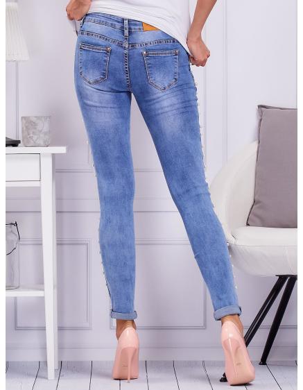 Női farmer gyöngyökkel PEARL kék