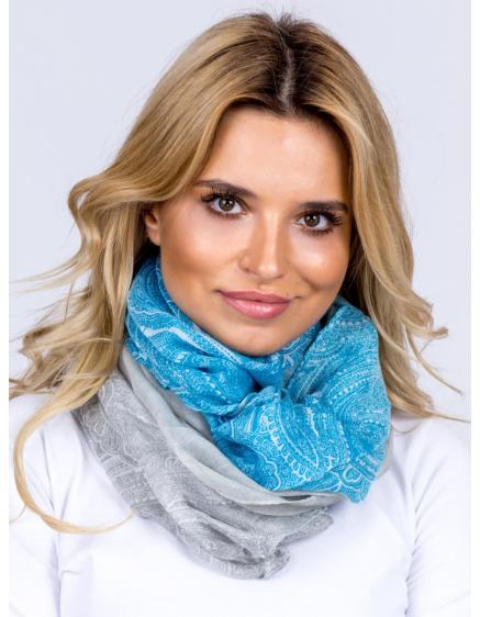 Dámský šátek s motivem JUELZ šedo modrý  