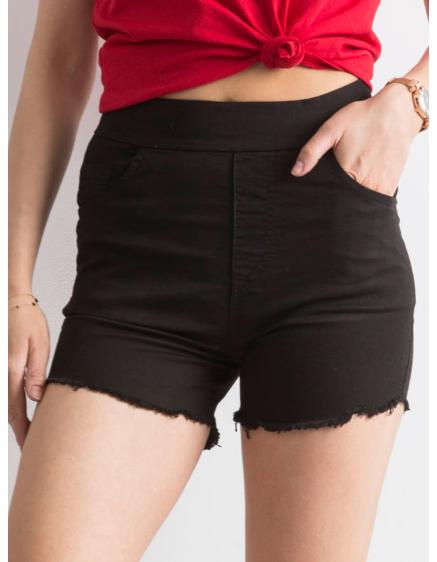 Dámské šortky roztřepené s vysokým pasem KAJETAN černé