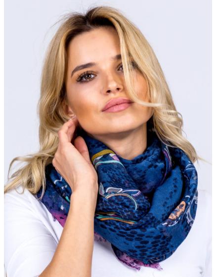 Női sál tengerész mintákkal KAMRYN kék