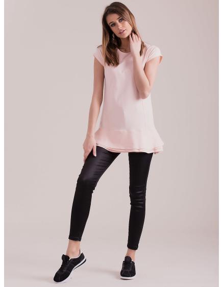 Dámska tunika s vrstvenými volánmi PRO svetlo ružová