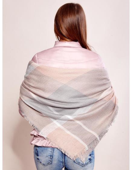 Dámská šála pletená JOHAN šedá a růžová 