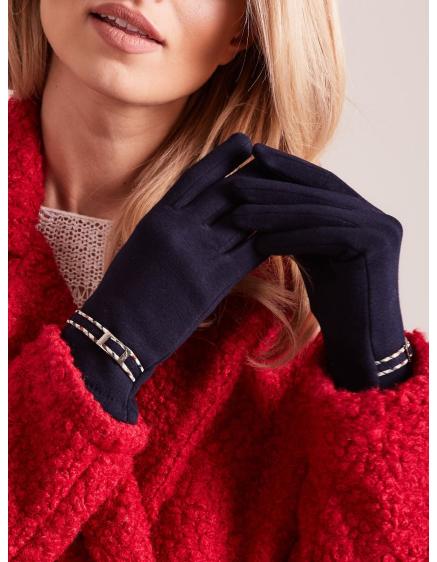 Dámske rukavice so sponou ZION tmavo modré