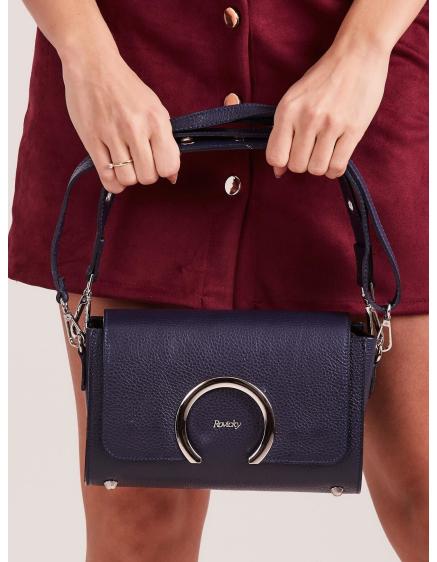 Dámská kabelka elegantní kožená LONDON námořnicky modrá 