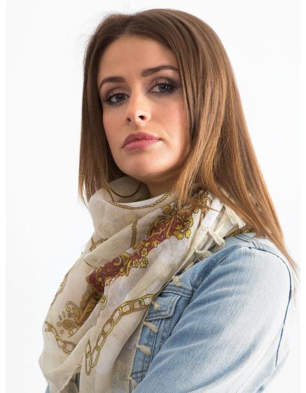 Női mintás sál GIOVANNI világos bézs