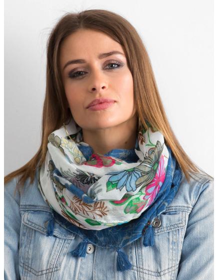 Dámska kvetinová šatka ASHER modrá