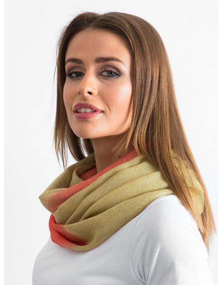 Női sál CHRISTA korall és arany