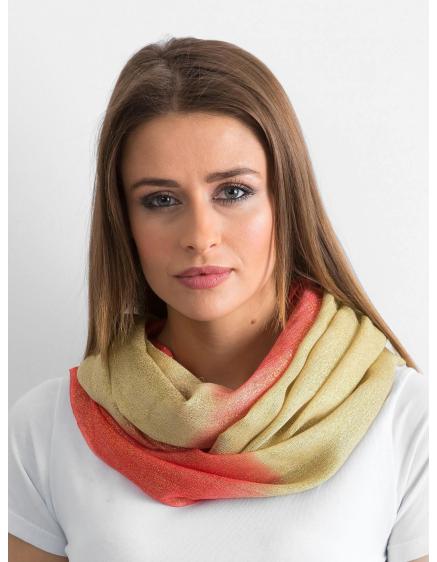 Női sál CHRISTA korall és arany