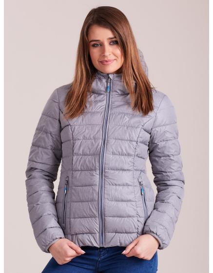 Dámská bunda melanžová péřová OUTHORN světle šedá  