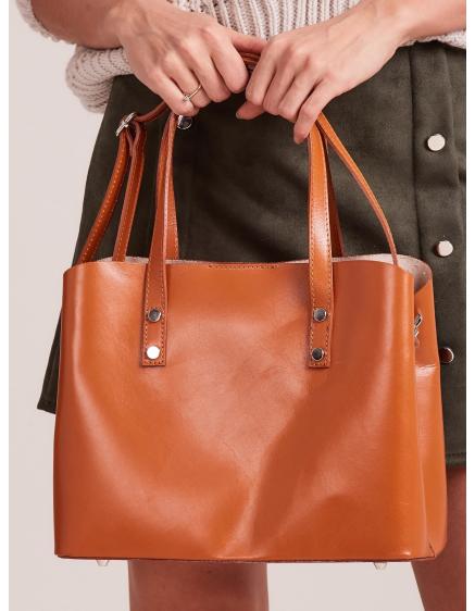 Dámská kabelka z kůže s páskem VIOLA hnědá