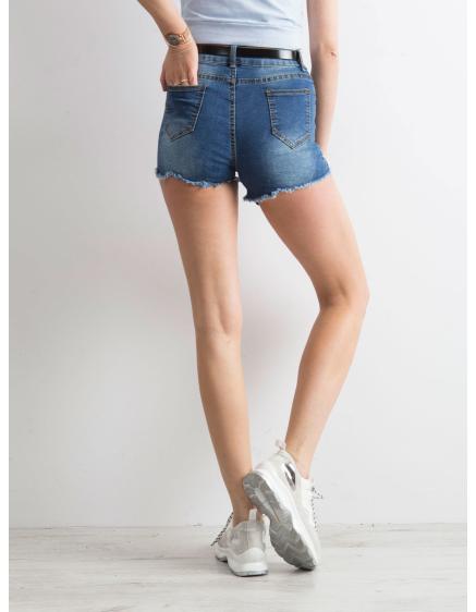 Dámske šortky s perlami DOLLY tmavomodré