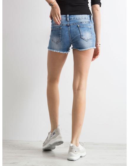 Dámské šortky s perlami džínové RIKA modré 