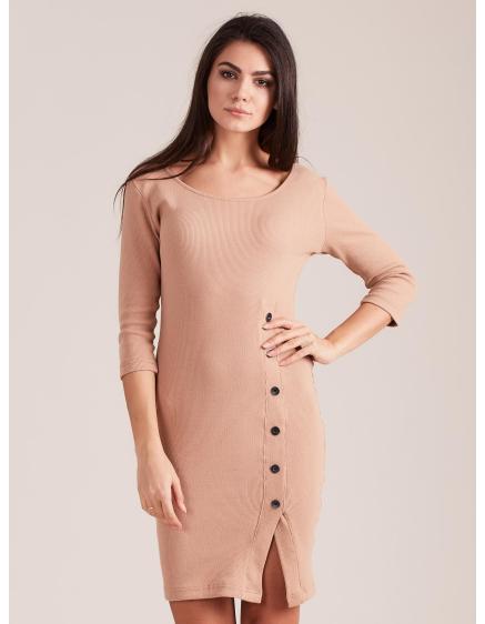 Női hasított ruha SZÍN sötét bézs