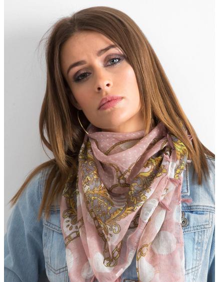 Női mintás sál JACOB púderrózsaszín