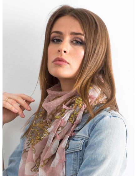 Női mintás sál JACOB púderrózsaszín