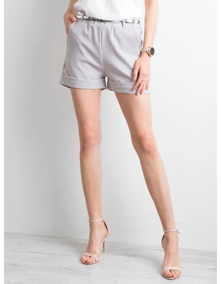 Női rövidnadrág övvel TYREKE szürke
