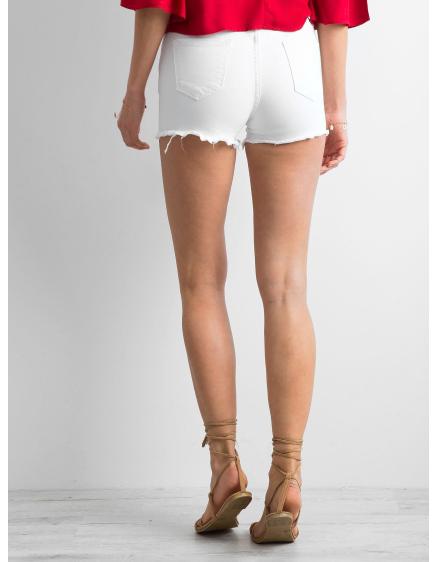 Dámské šortky s květinovým motivem NATURE bílé 