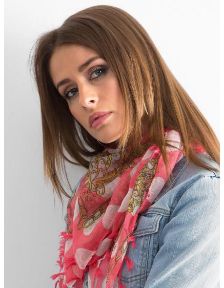 Dámský šátek se vzorem TANNER korálový