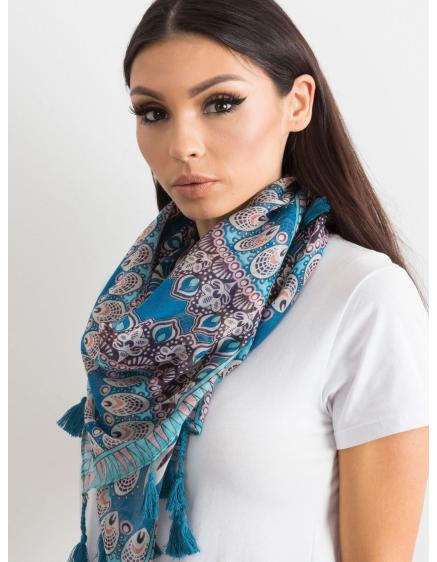 Modrý šátek s etnickým vzorem