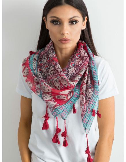 Női sál etnikai mintával WILLIE piros