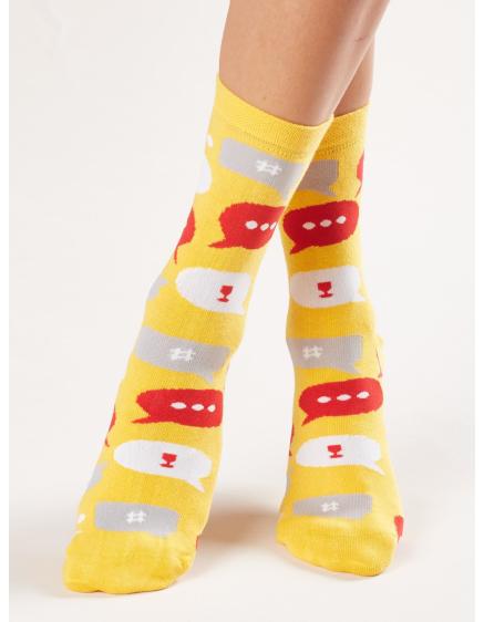 Dámské ponožky s potiskem KOHEN žluté
