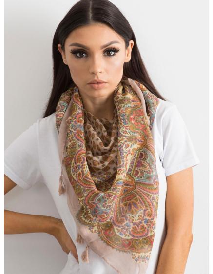 Dámsky šál s potlačou a strapcami JORDAN ružový