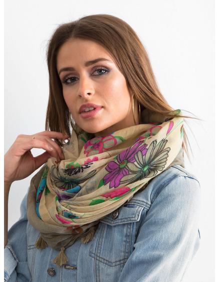 Női sál virágmintás MADDOX bézs női sál