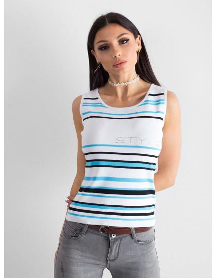 Női csíkos felső LUNA kék és fehér