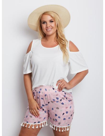 Női rövidnadrág PLUS SIZE rózsaszín