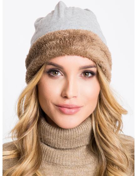 Dámská čepice zateplená šedá 