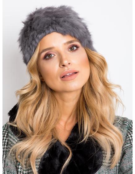 Dámska kožušinová čiapka šedá