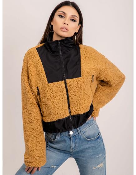 Dámska kožušinová bunda BSL tmavo béžová