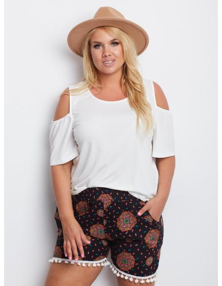 Női plus size rövidnadrág AUTONOMY fekete és rózsaszín