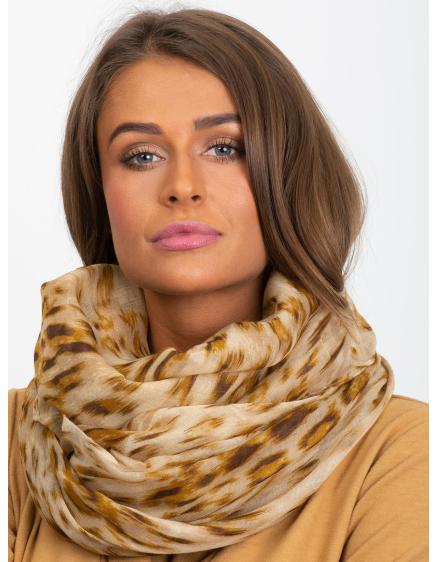 Dámský šátek se zvířecím vzorem DYLAN světle hnědý 