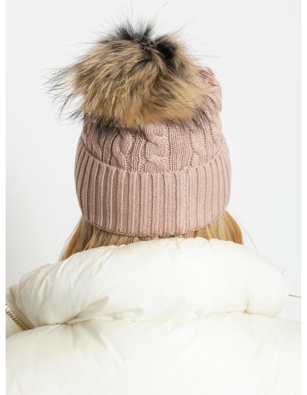 Női sapka húzózsinórral és karimával rózsaszínű