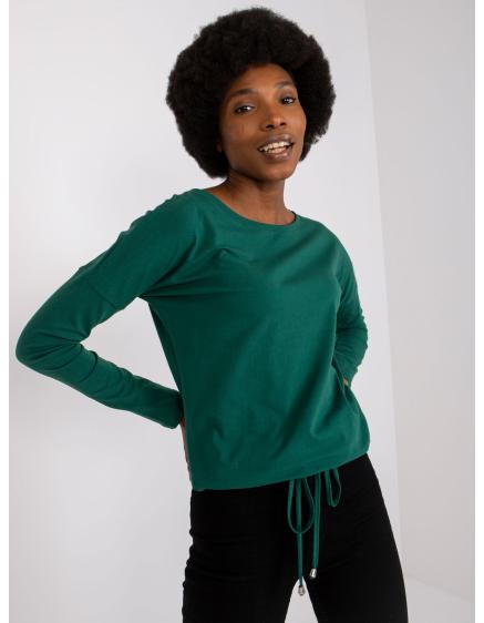 Dámska blúzka s dlhým rukávom CARLA tmavozelená