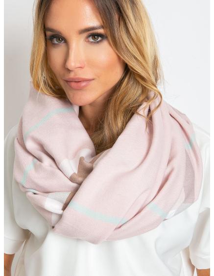 Dámský šátek s třásněmi HAMZA světle růžový 