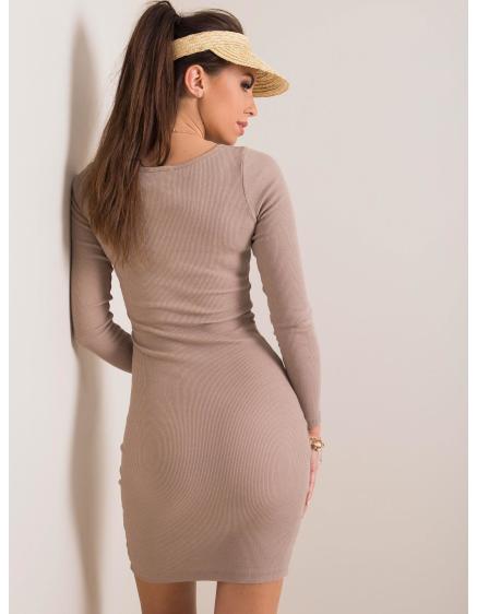 Női Georgina RUE PARIS ruha sötét bézs színben